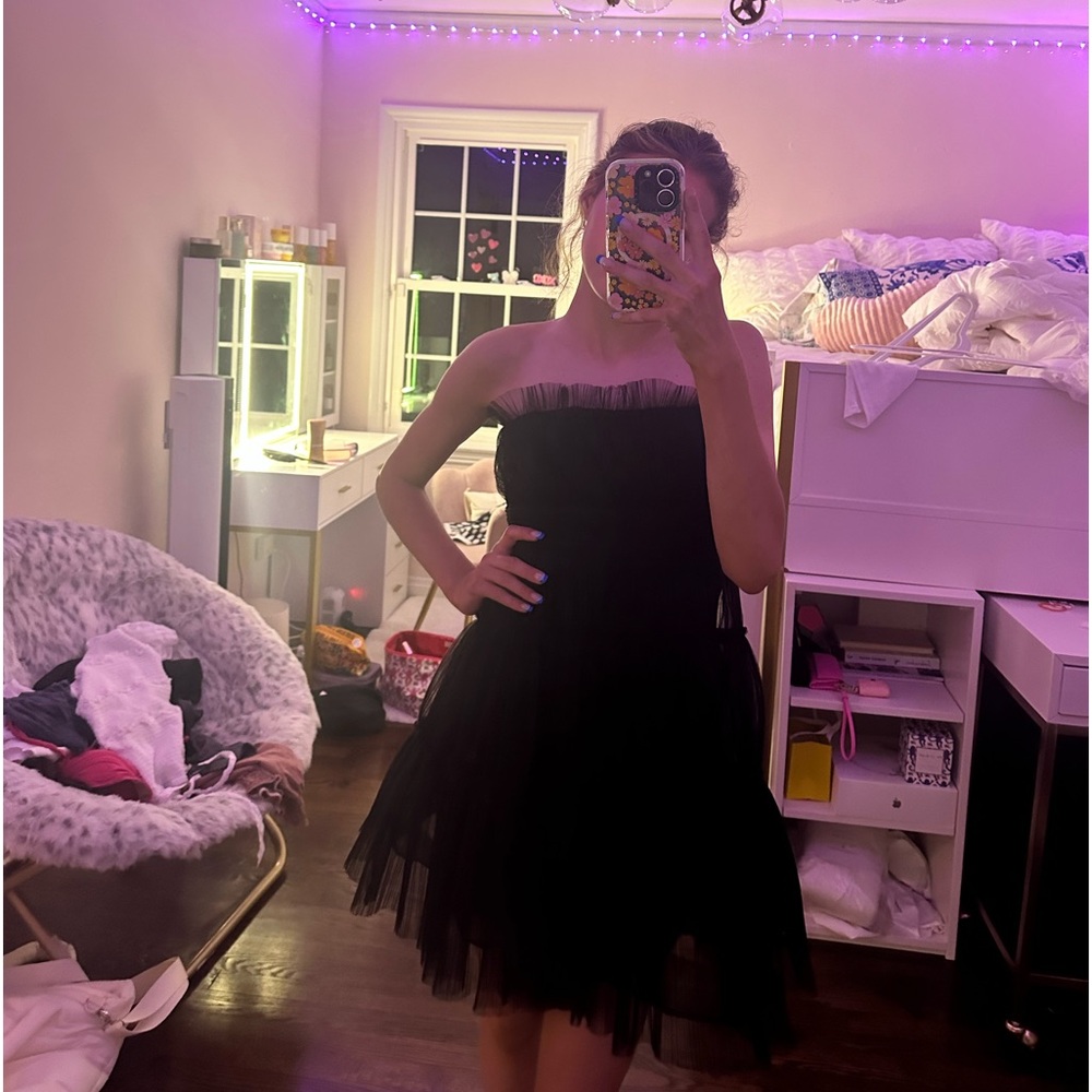 Crystal sky tulle mini dress